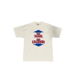 [Vintage] 1990s White The Man The Legend Novelty Tee Graphic Tee - Size L